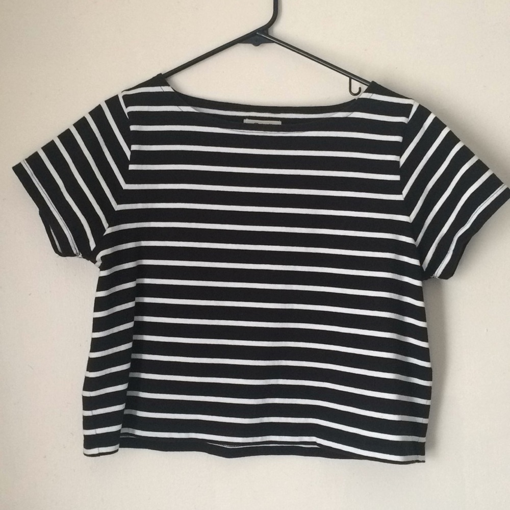 Madewell Striped Boxy Cropped Tee
